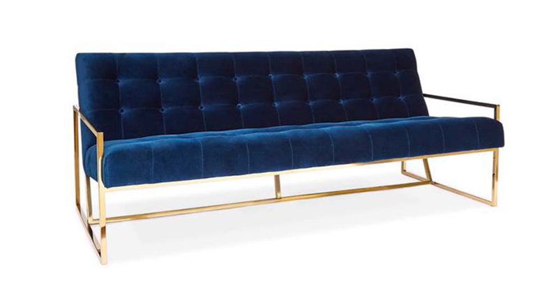 Bella sofa băng chân inox mạ vàng