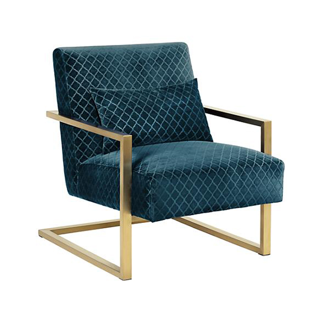 Pin chair ghế sofa đơn chân inox mạ vàng sang trọng