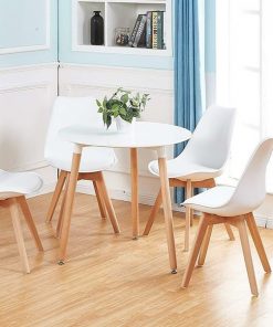 Bộ bàn ăn 4 ghế eames mặt nệm CB002